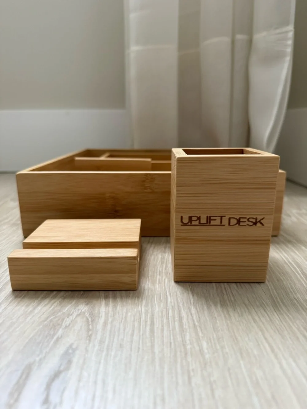 UPLIFT DESK Bamboo Desk Organizer Set - Natural Bamboo